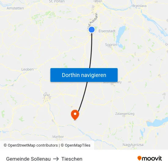Gemeinde Sollenau to Tieschen map