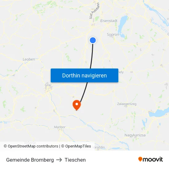 Gemeinde Bromberg to Tieschen map