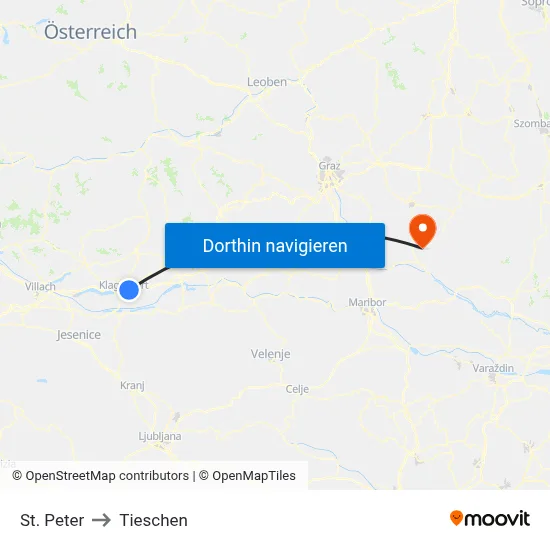 St. Peter to Tieschen map