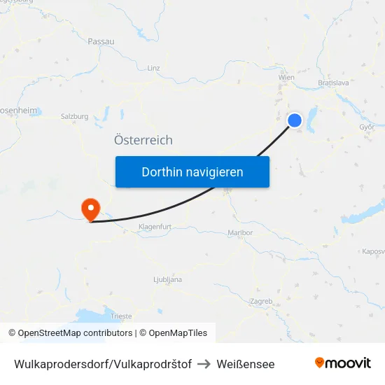 Wulkaprodersdorf/Vulkaprodrštof to Weißensee map