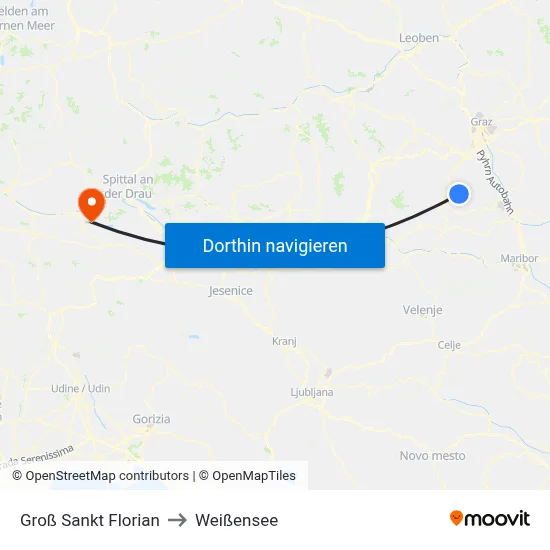 Groß Sankt Florian to Weißensee map