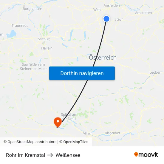 Rohr Im Kremstal to Weißensee map