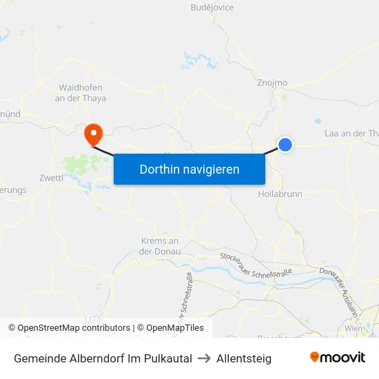 Gemeinde Alberndorf Im Pulkautal to Allentsteig map