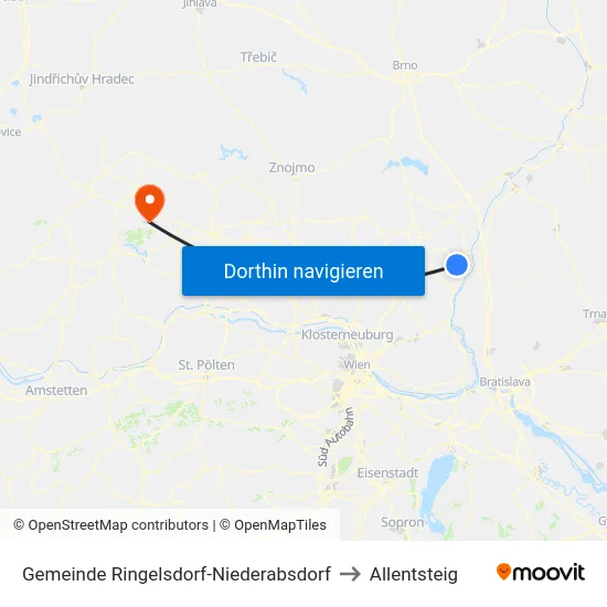 Gemeinde Ringelsdorf-Niederabsdorf to Allentsteig map