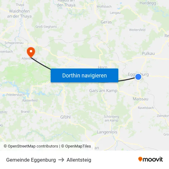 Gemeinde Eggenburg to Allentsteig map
