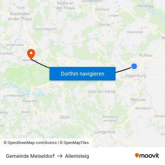 Gemeinde Meiseldorf to Allentsteig map