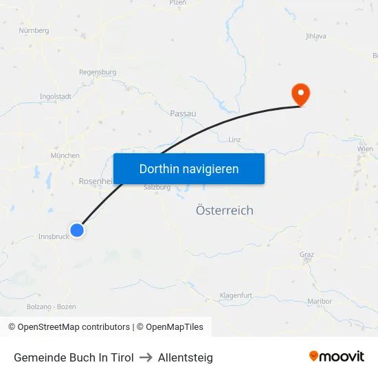 Gemeinde Buch In Tirol to Allentsteig map