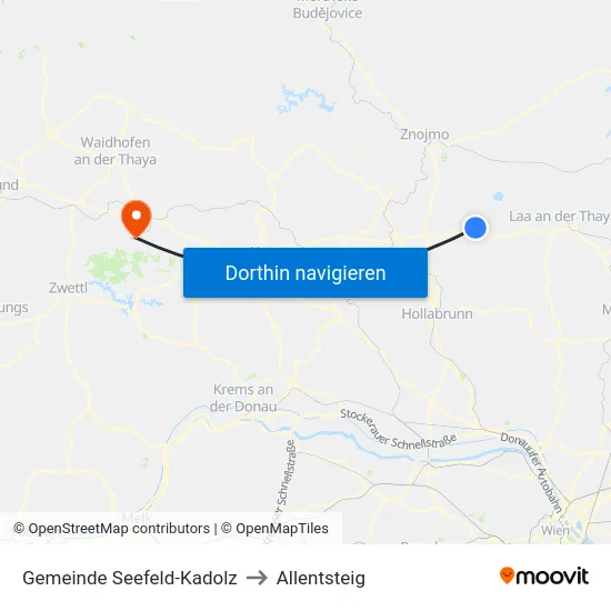 Gemeinde Seefeld-Kadolz to Allentsteig map