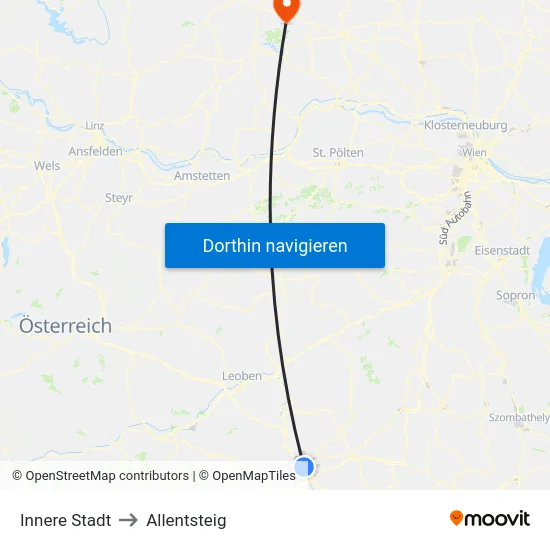 Innere Stadt to Allentsteig map