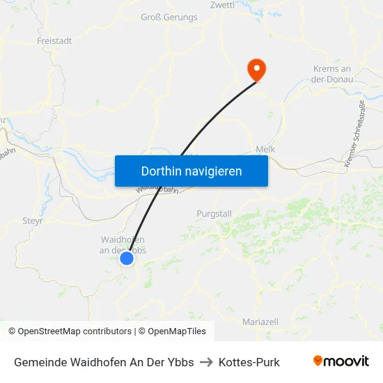 Gemeinde Waidhofen An Der Ybbs to Kottes-Purk map