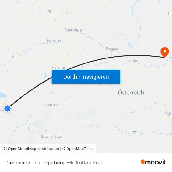 Gemeinde Thüringerberg to Kottes-Purk map
