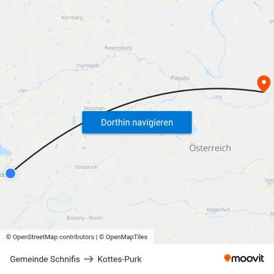 Gemeinde Schnifis to Kottes-Purk map