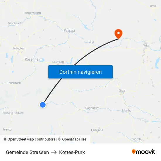 Gemeinde Strassen to Kottes-Purk map