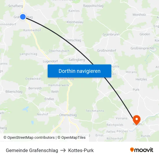 Gemeinde Grafenschlag to Kottes-Purk map
