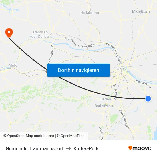 Gemeinde Trautmannsdorf to Kottes-Purk map