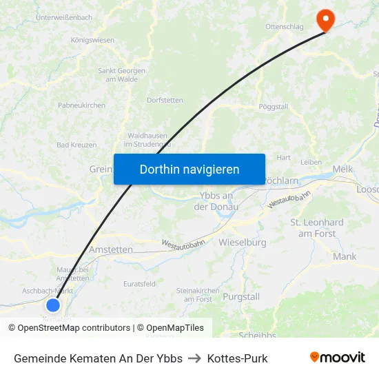 Gemeinde Kematen An Der Ybbs to Kottes-Purk map