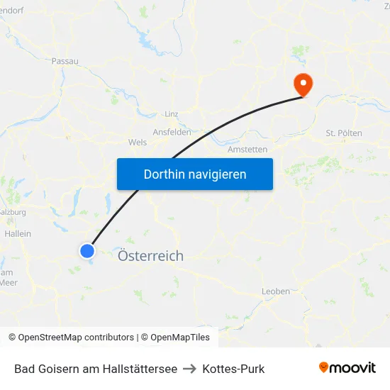 Bad Goisern am Hallstättersee to Kottes-Purk map