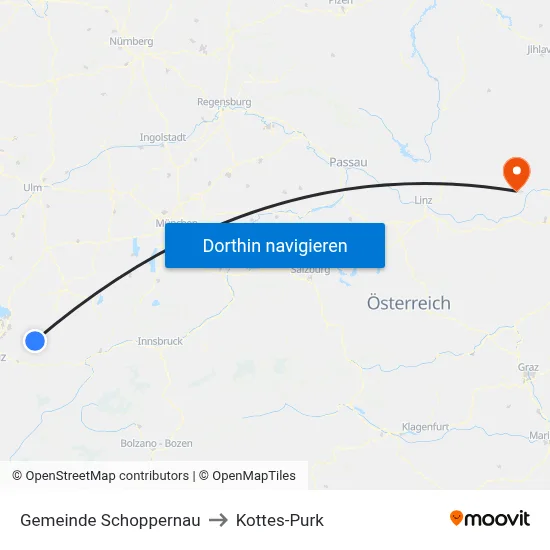 Gemeinde Schoppernau to Kottes-Purk map