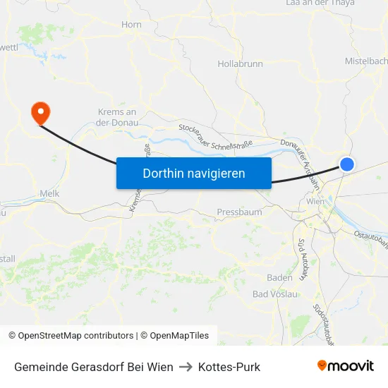 Gemeinde Gerasdorf Bei Wien to Kottes-Purk map