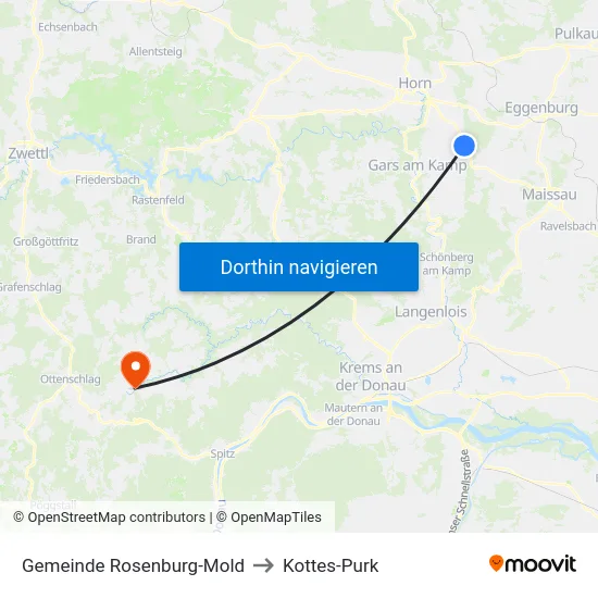 Gemeinde Rosenburg-Mold to Kottes-Purk map