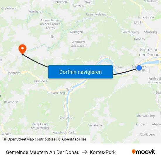 Gemeinde Mautern An Der Donau to Kottes-Purk map