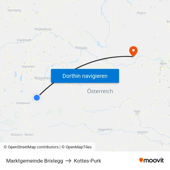 Marktgemeinde Brixlegg to Kottes-Purk map