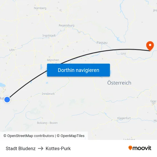 Stadt Bludenz to Kottes-Purk map