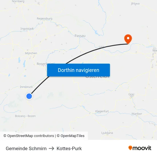 Gemeinde Schmirn to Kottes-Purk map