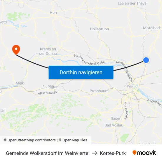 Gemeinde Wolkersdorf Im Weinviertel to Kottes-Purk map