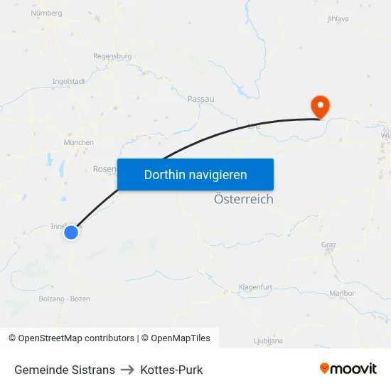 Gemeinde Sistrans to Kottes-Purk map
