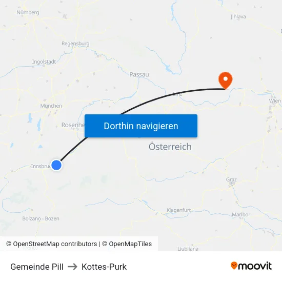 Gemeinde Pill to Kottes-Purk map