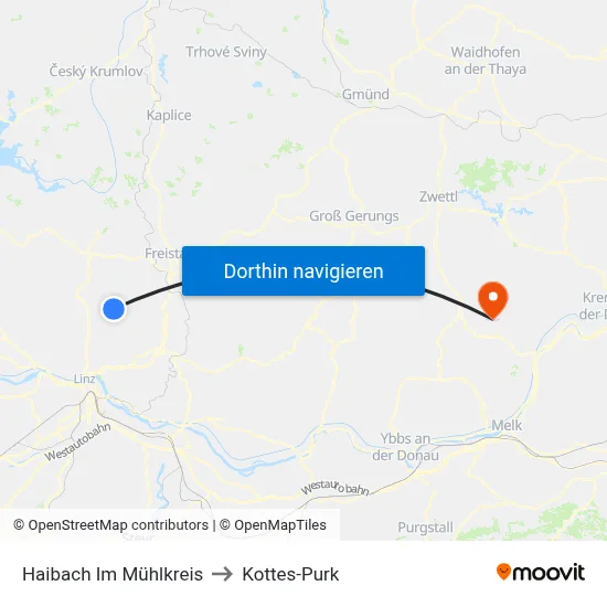 Haibach Im Mühlkreis to Kottes-Purk map