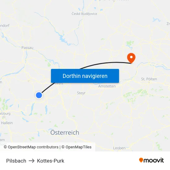 Pilsbach to Kottes-Purk map