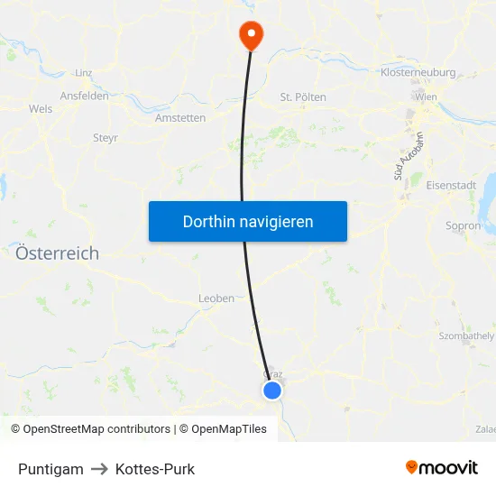 Puntigam to Kottes-Purk map