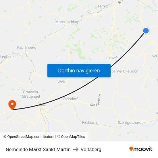 Gemeinde Markt Sankt Martin to Voitsberg map