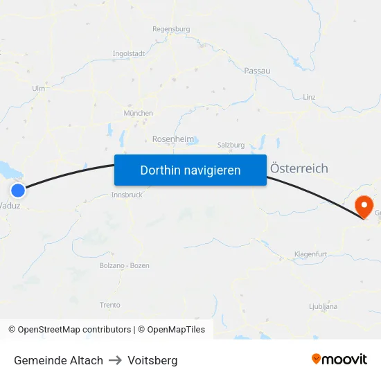 Gemeinde Altach to Voitsberg map