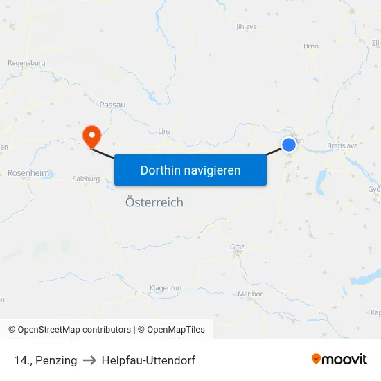 14., Penzing to Helpfau-Uttendorf map