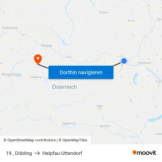 19., Döbling to Helpfau-Uttendorf map