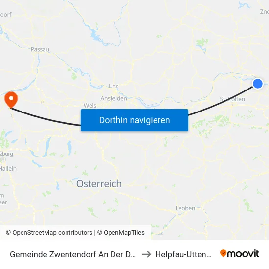 Gemeinde Zwentendorf An Der Donau to Helpfau-Uttendorf map