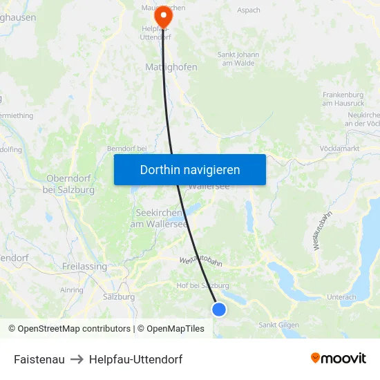 Faistenau to Helpfau-Uttendorf map