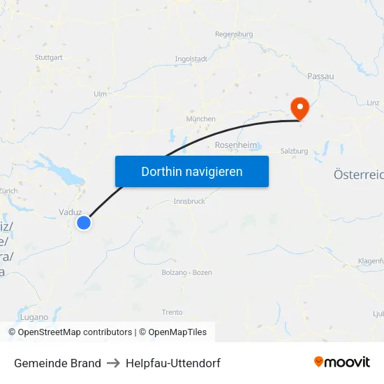 Gemeinde Brand to Helpfau-Uttendorf map