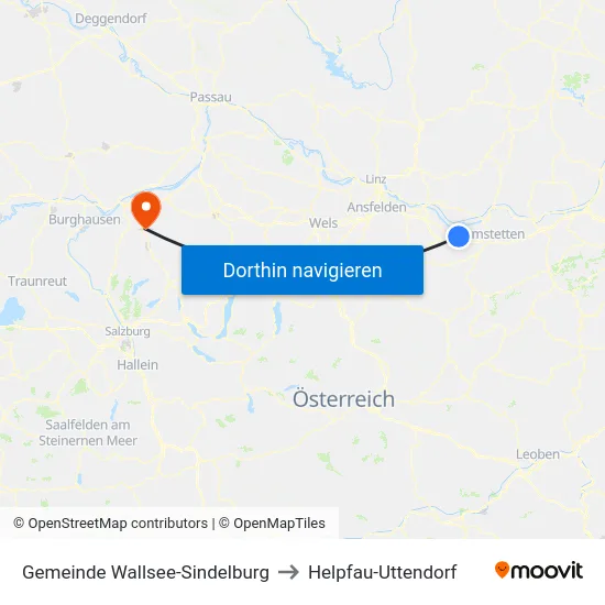 Gemeinde Wallsee-Sindelburg to Helpfau-Uttendorf map