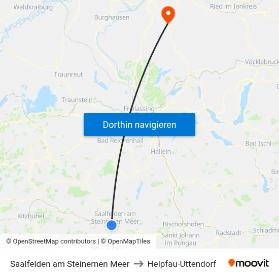 Saalfelden am Steinernen Meer to Helpfau-Uttendorf map
