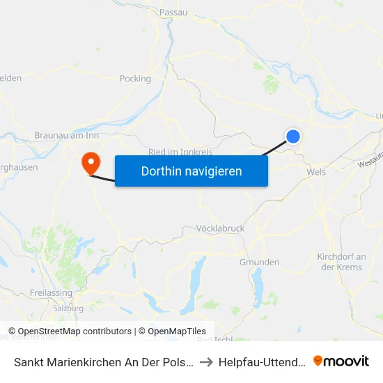 Sankt Marienkirchen An Der Polsenz to Helpfau-Uttendorf map
