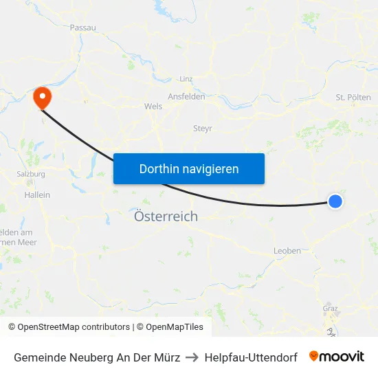 Gemeinde Neuberg An Der Mürz to Helpfau-Uttendorf map