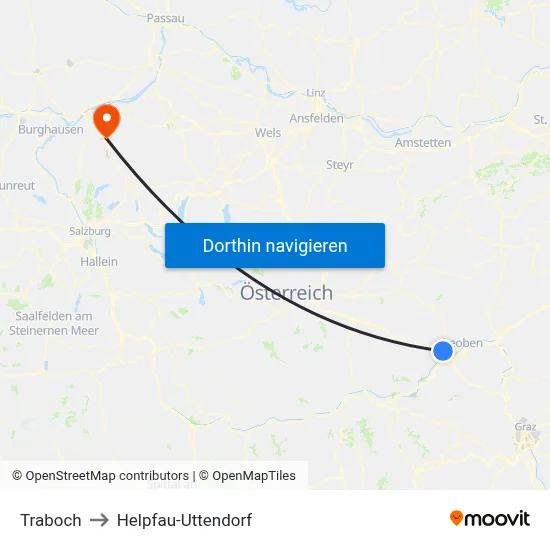 Traboch to Helpfau-Uttendorf map
