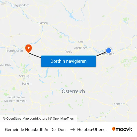 Gemeinde Neustadtl An Der Donau to Helpfau-Uttendorf map