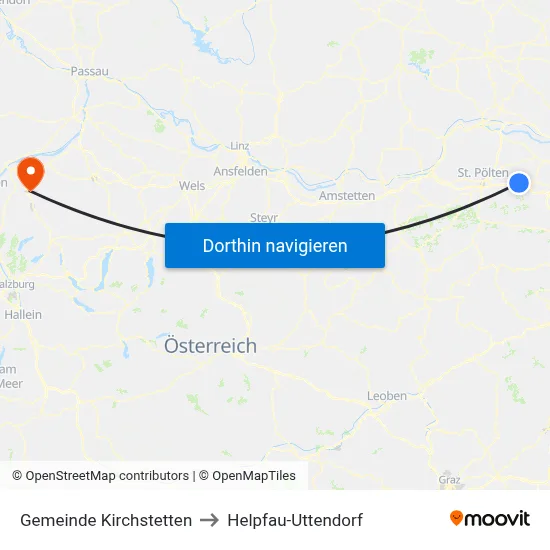 Gemeinde Kirchstetten to Helpfau-Uttendorf map