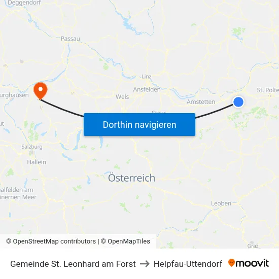 Gemeinde St. Leonhard am Forst to Helpfau-Uttendorf map