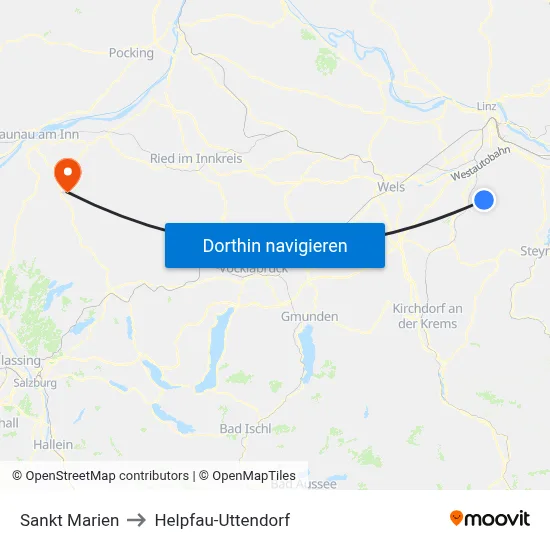 Sankt Marien to Helpfau-Uttendorf map